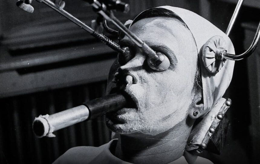 Historical image of a woman receiving a chemical skin peel treatment in 1937 Hungary